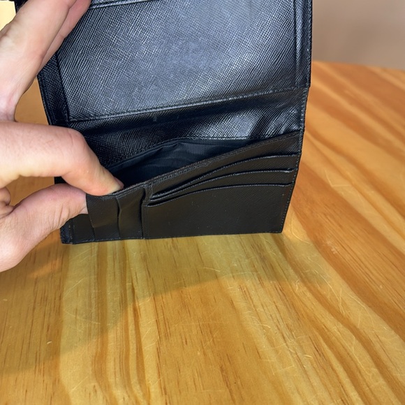 Authentic PRADA NYLON/LEATHER TRI-FOLD Wallet Black - Picture 6 of 7